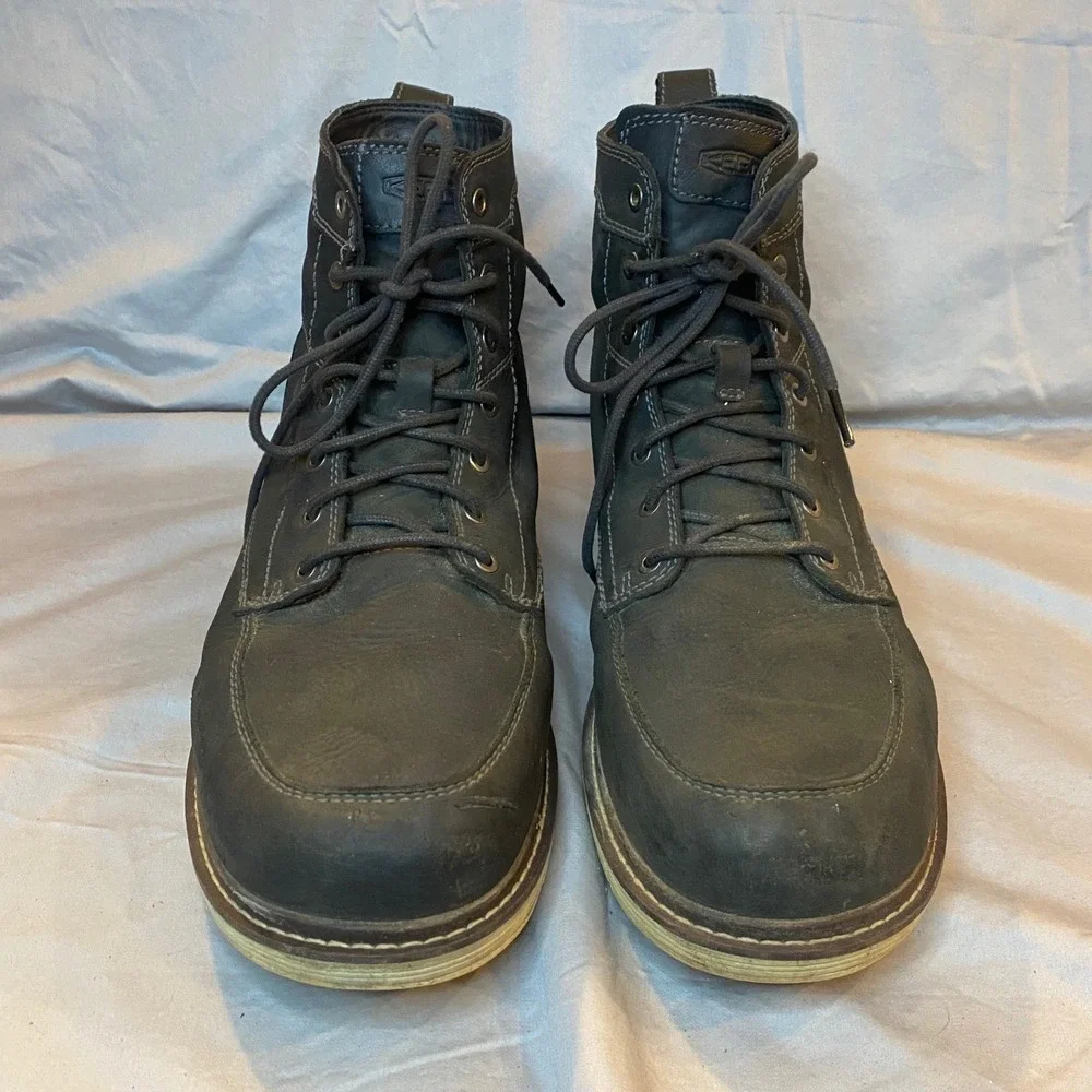 KEEN‎ Utility Men Black Leather Lace Up Work Boots Size 13 EE EH ASTM F2892 18EH